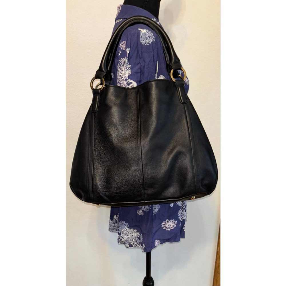G.I.L.I Quiet Luxury Large Roma Hobo Bag in Supple Black Leather Gold Hardware - Picture 11 of 11